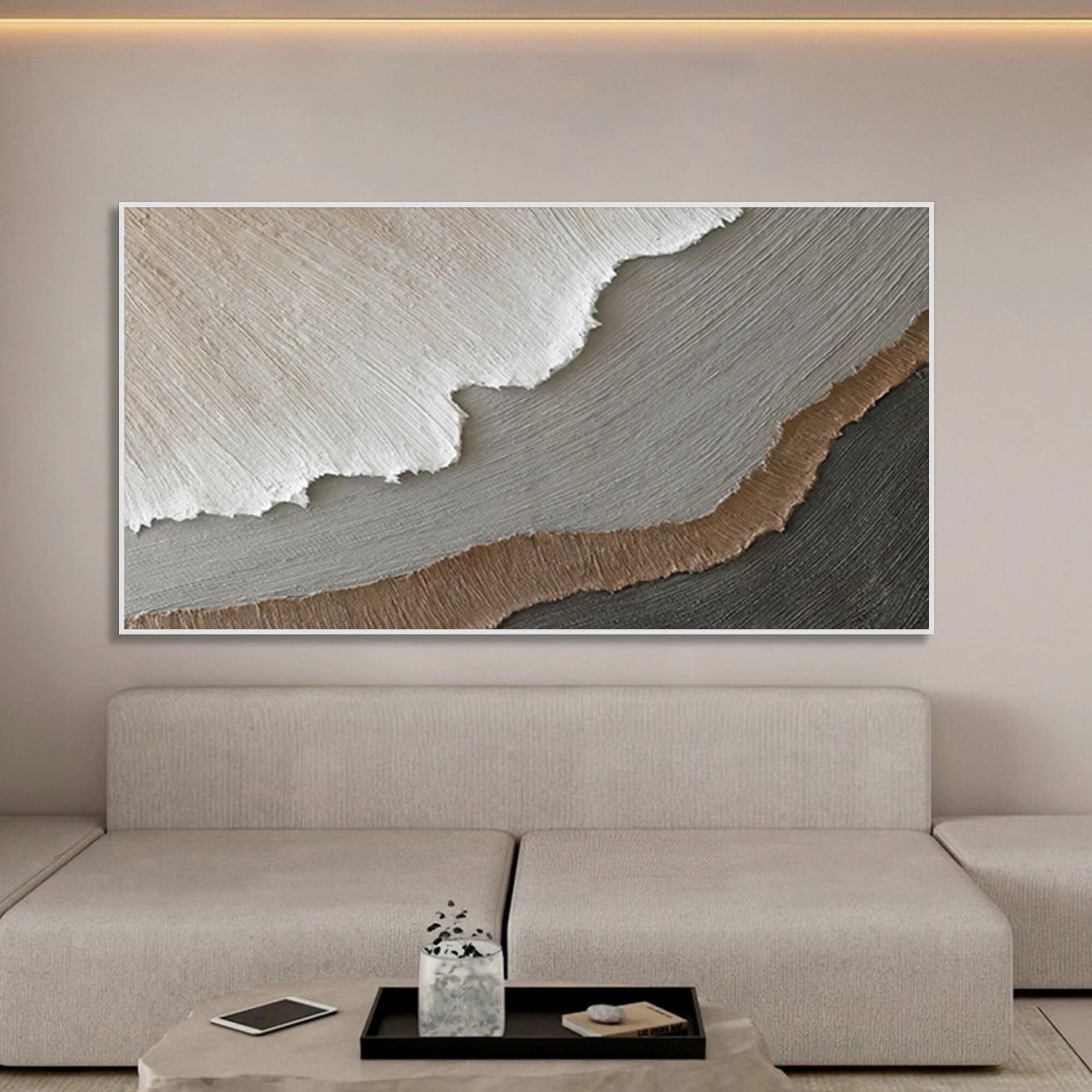 Ozean Wellen abstrakte Wandkunst Minimalismus Textur Ölgemälde